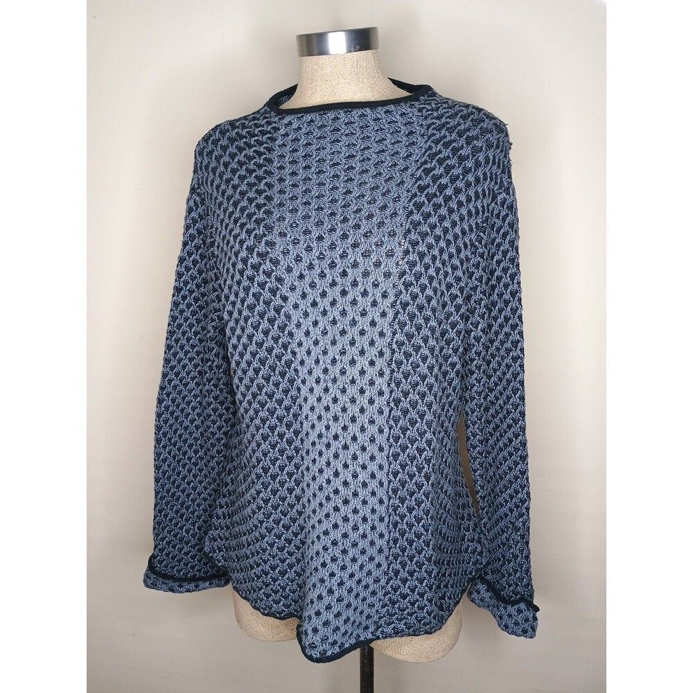 Habitat Sweater Women's Sz Medium Black & Gray Chunky Textured Knit Tunic